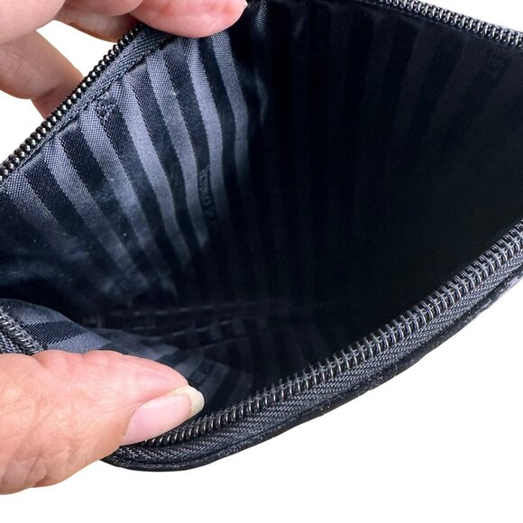 Victorias Secret Black Faux Snake Skin Zip Pouch Clutch Bag - Picture 7 of 9